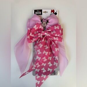 Disney Minnie Mouse Bow Hair Clips in Light Pink and Hot Pink